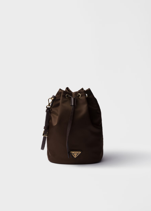 Prada Re-Nylon Pouch in Burnt Brown
