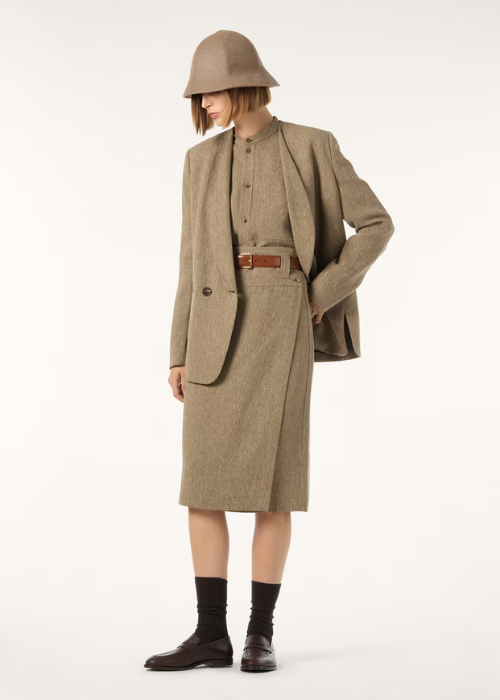 Isotta Skirt Linen Birch Brown/Ash Green