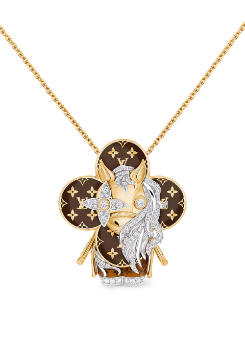 Vivienne Horse Pendant, Yellow Gold