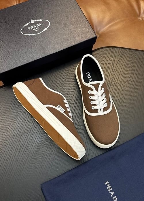 Prada Canvas Low-Top Sneakers – Cocoa Brown