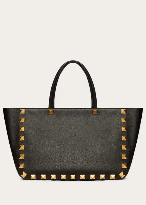 Roman Stud Grainy Leather Tote