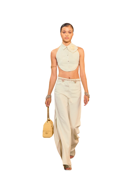 Trousers - Denim, light yellow, pink & yellow