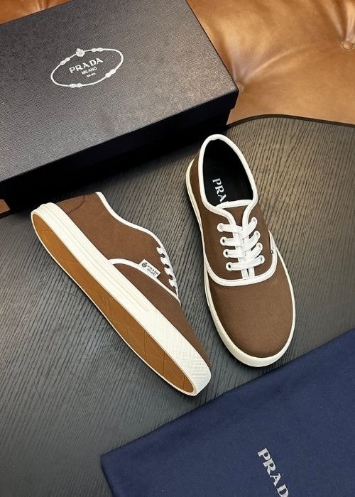 Prada Canvas Low-Top Sneakers – Cocoa Brown