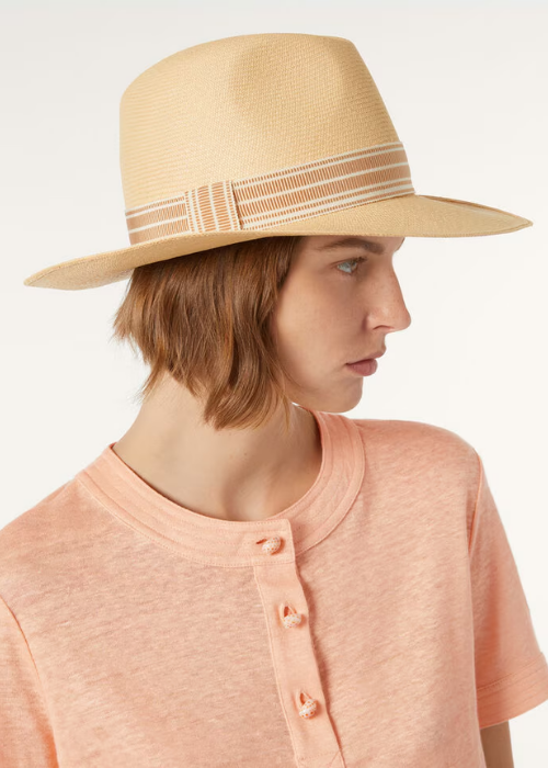 Sergio Hat Straw Renkon Beige/Birch Ribbon 