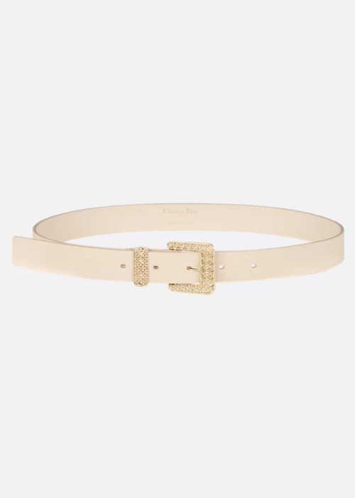 Dior Cannage Belt Light Beige Smooth Calfskin