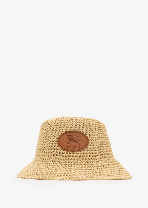 Knight Stamp Raffia-effect Bucket Hat 