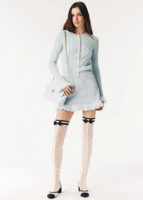 Cardigan - Cashmere, cotton & feathers, light blue