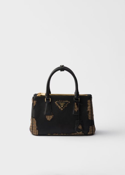 Prada Galleria Large Nappa Leather and Wool Bag