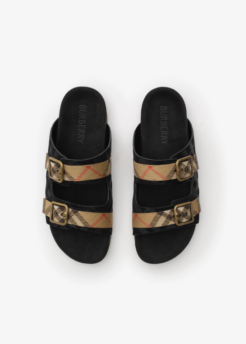 Burberry Check Suede Urchin Sandals 