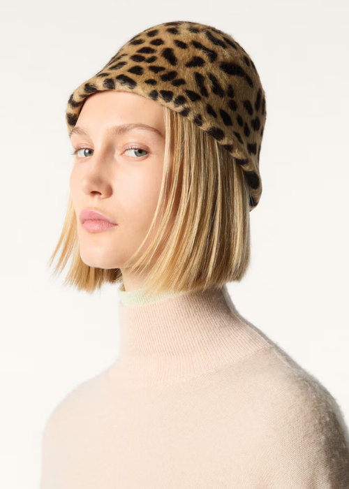 Eva Hat Rabbit Fur Cheetah Print | Loro Piana