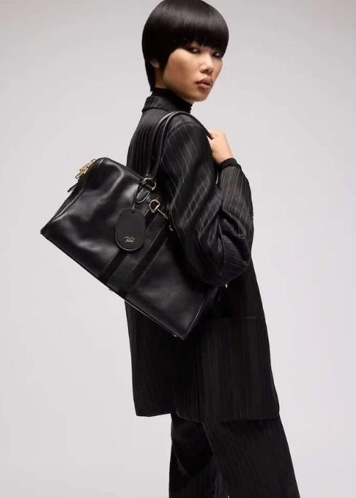 Gucci Borsetto Large Boston Bag in Black Leather
