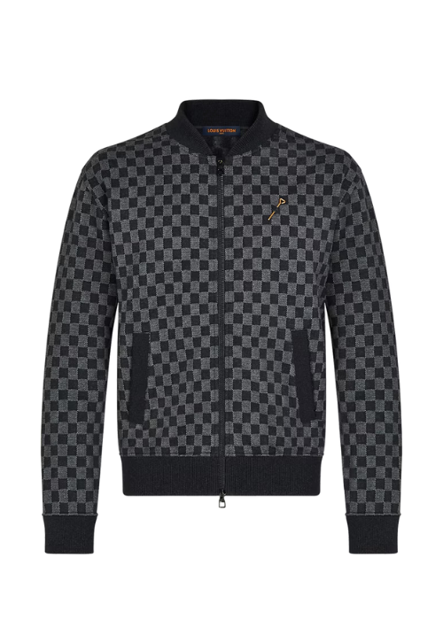Damier Jacquard Zip-Through Bomber