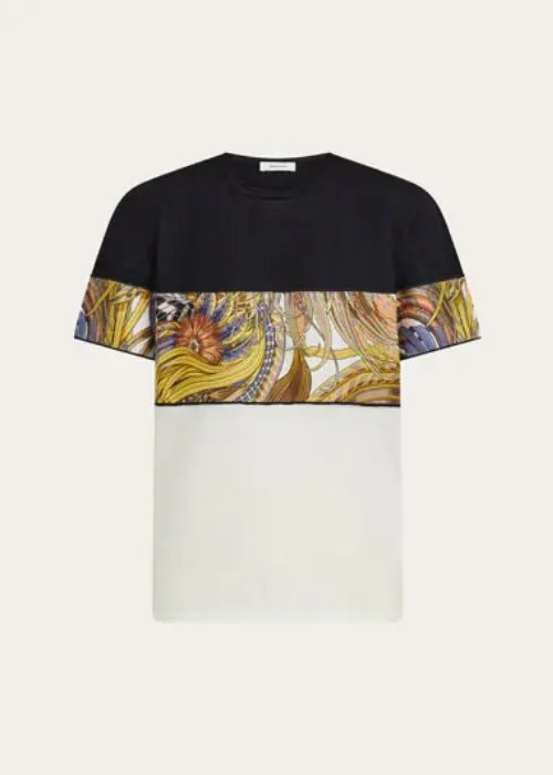 Crewneck T-shirt with Rooster print inserts