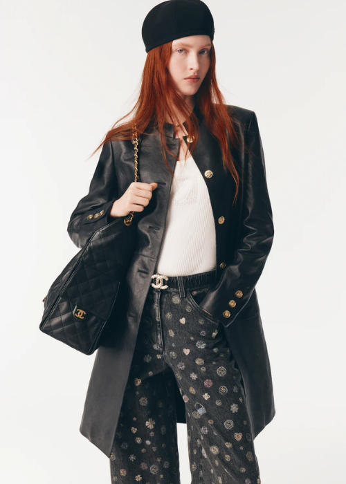 Jeans - Laminated denim, dark gray & multicolour