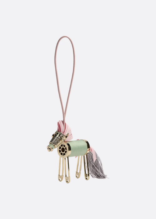 Lucky Dior Horse Bag Charm Multicolor Silk Thread 