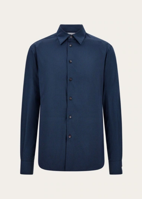 Micro-patterned shirt - Men | Ferragamo