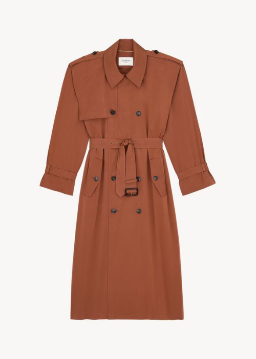 trench coat in water-repellent cotton