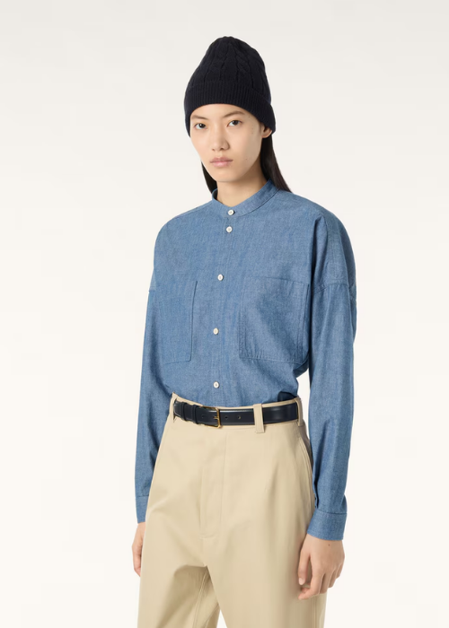 Gyles Shirt Cotton Aquifer Melange 