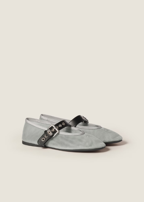 Miu Miu logo-embroidered Ballerinas