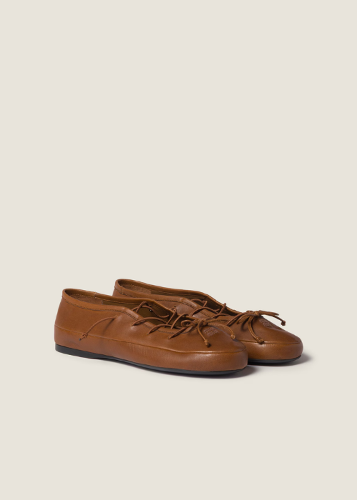 Oak Nappa Leather Ballerinas | Miu Miu