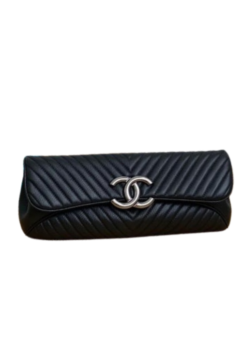 Lambskin Chevron Evening Clutch