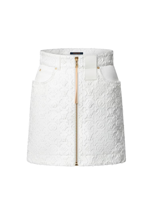 .Monogram Fil Coupé Denim Skirt