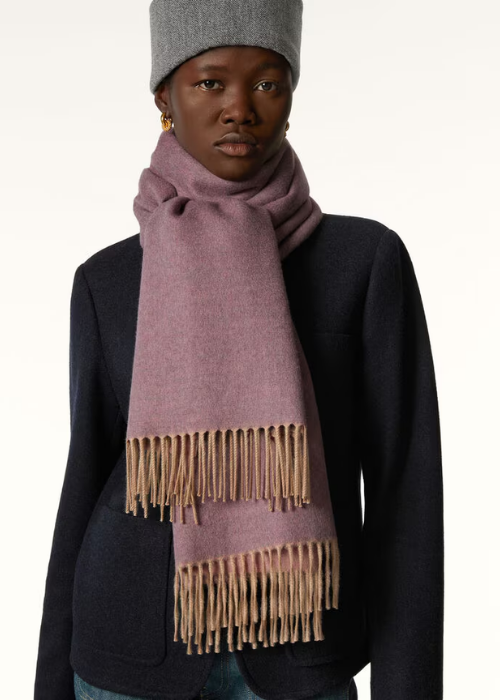 Two Tone Stole Cashmere Heater Rose Melange