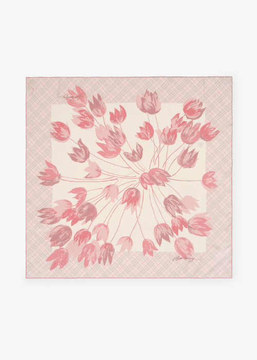 Tulips Silk Scarf in Quartz pink