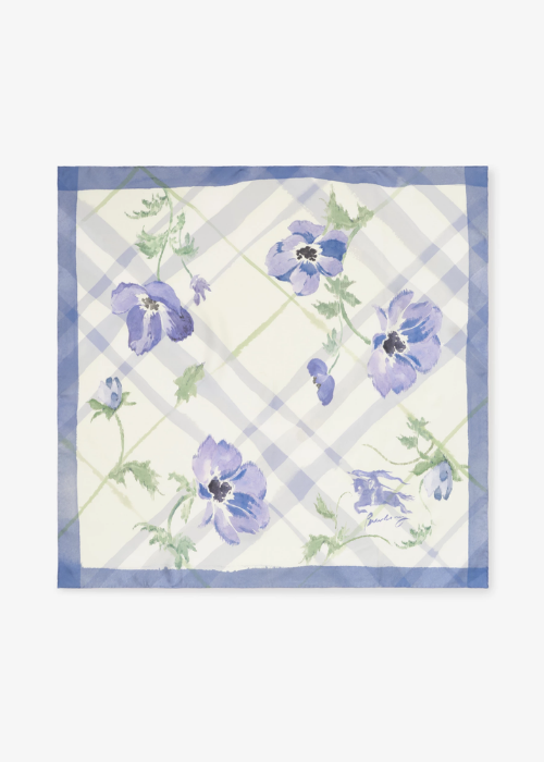 Burberry Watercolour Check Silk Scarf. 