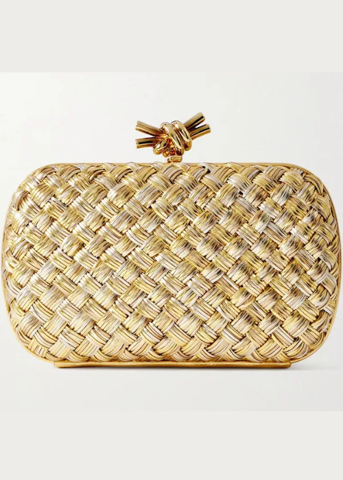 Knot Minaudiere Intrecciato Leather Clutch
