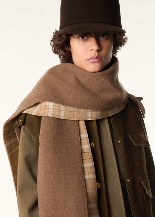 Loro Clan Scarf Virgin Wool, Cashmere Noisette