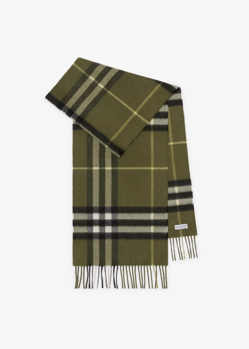 Check Cashmere Scarf in Charcoal |