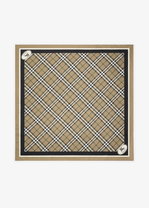 Check Knight Stamp Silk Scarf