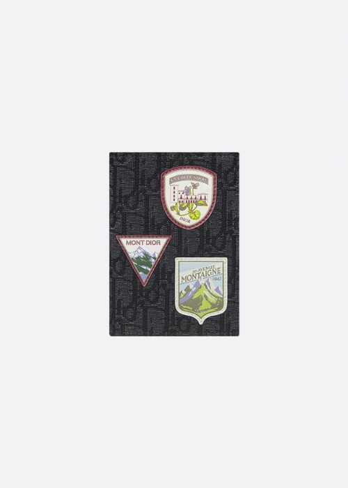 Passport Cover Black Dior Oblique Jacquard 