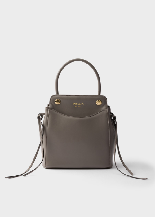 Prada Carry Mini Leather Handbag in Clay