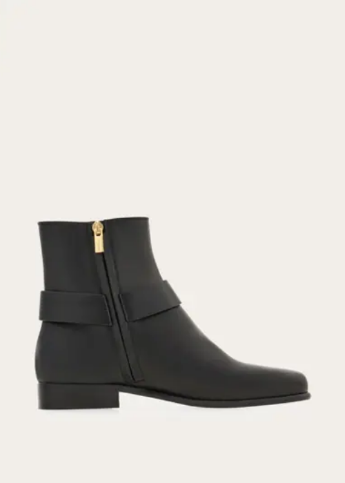 Ferragamo Gancini Biker Boots | Black