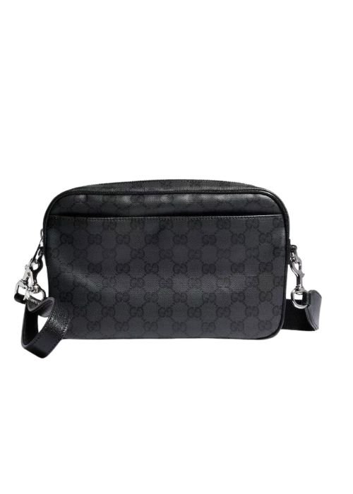 Gucci Ophidia Small Messenger Bag in Black GG Supreme Canvas