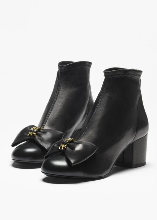 Short boots - Stretch lambskin, black
