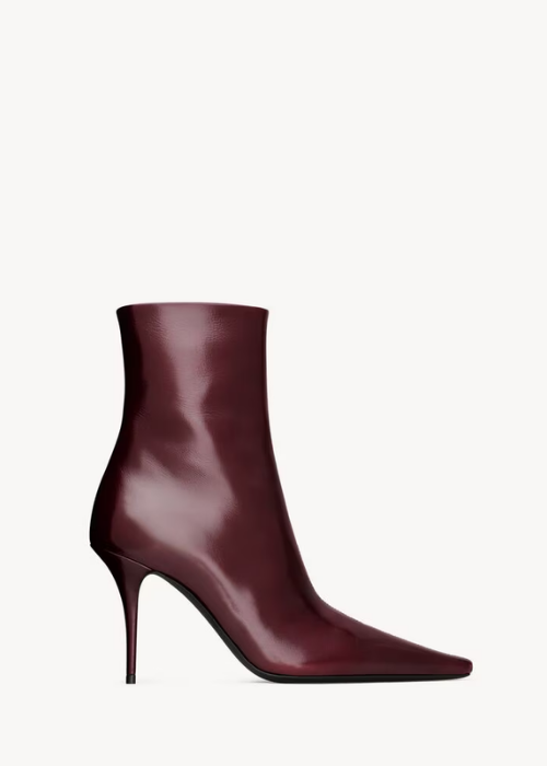 ASHLEY booties in smooth leather in Bordeaux 