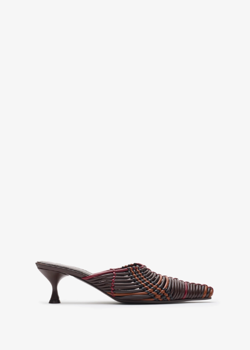 Burberry Cameo Woven Leather Mules