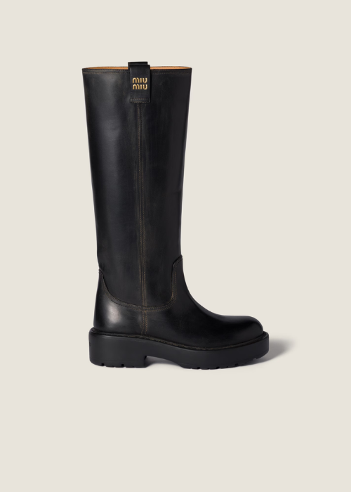 Miu Miu Leather Boots | Black | FARFETCH UK