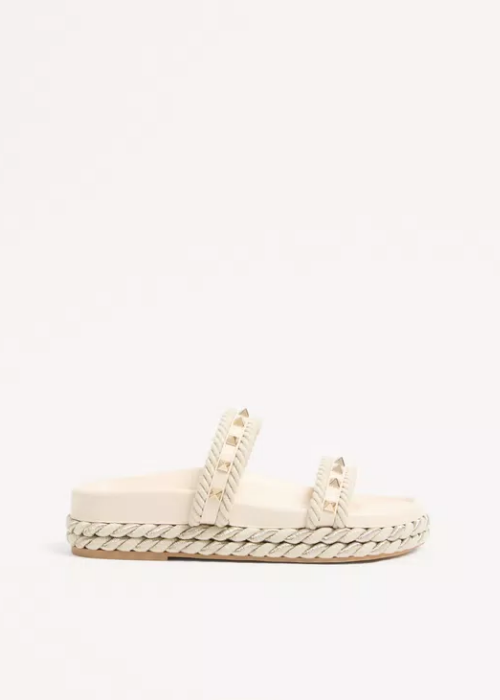 Rockstud Slide Sandal In Calfskin 20mm for Woman 