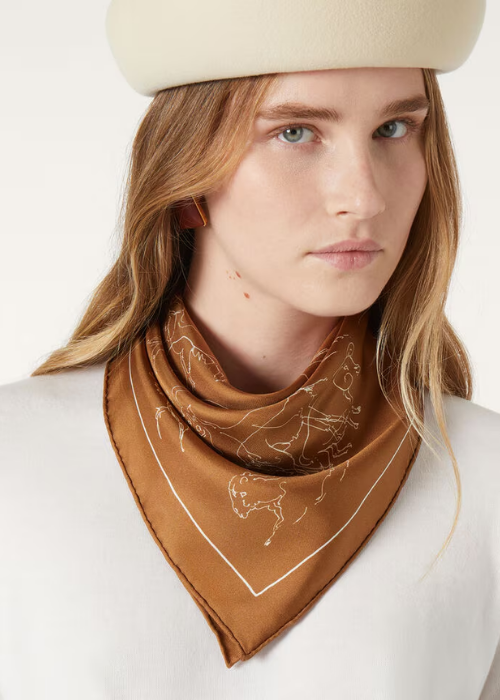 L'Arte Dei Filati Più Pregiati Foulard 60x60 Silk Bronze