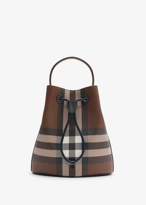 Burberry Brown Check Small Bucket Bag