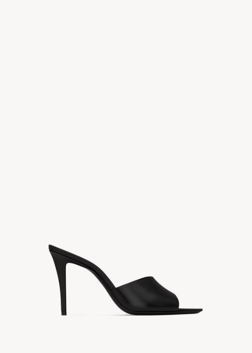 ROMY mules in smooth leather in Black 