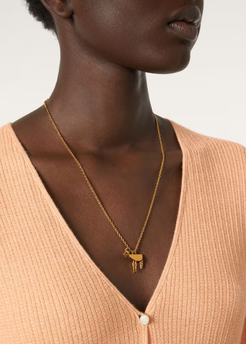 Baby Goat Necklace Brass Jewel Sun Gold