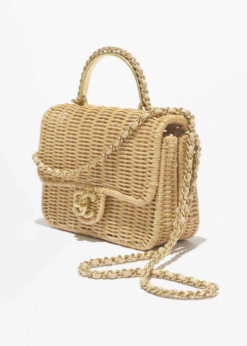 Mini flap bag with top handle