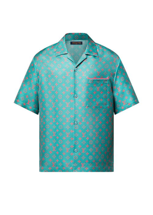Monogram Short-Sleeved Silk Shirt