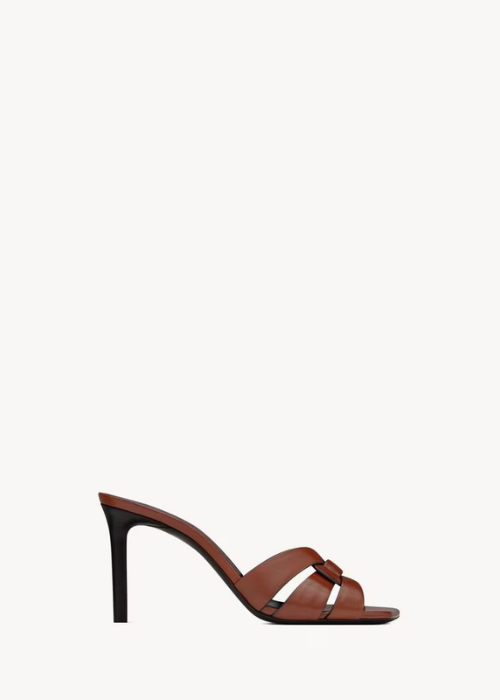 TRIBUTE MULES in smooth leather in Brown