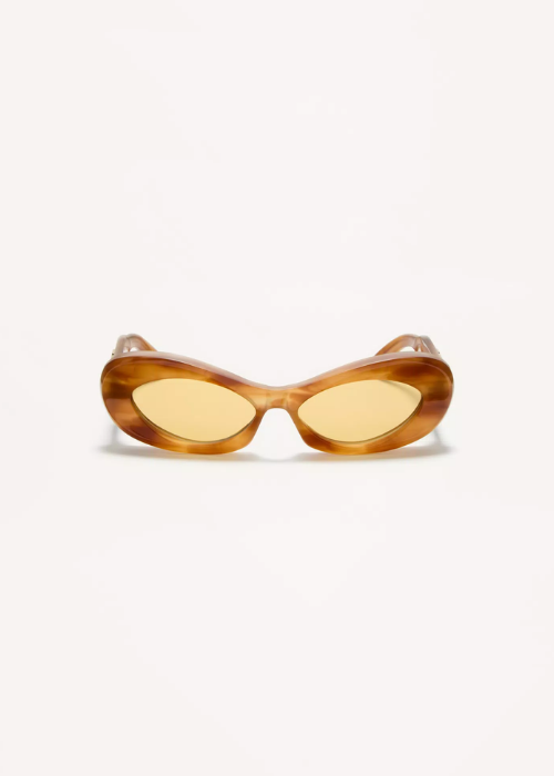 Narrow Oval Acetate Frame for Woman in Beige/